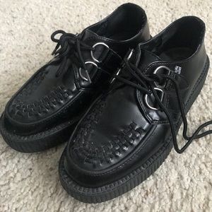T.U.K. Black leather creepers